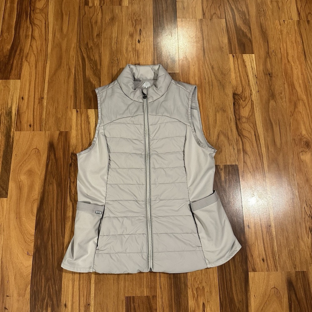 Healing Hands LG Gray Quilted Scrub Vest Zip Medical Uniform Nurse HH500F